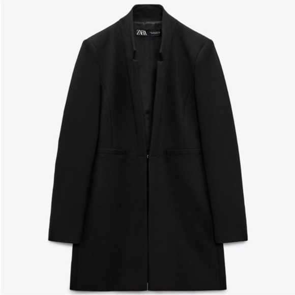 NWT Zara Inverted Lapel Frock Coat M - Picture 4 of 6